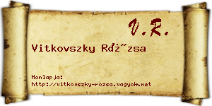 Vitkovszky Rózsa névjegykártya